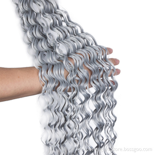 long Curly braiding hair Crochet wavy Synthetic water wave Extensions Marly Crochet Afro Kinky hair Soft Blonde Bundles for RU